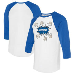 Los Angeles Dodgers Tiny Turnip Women's Baseball Pow 3/4-Sleeve Raglan T-Shirt - MLB