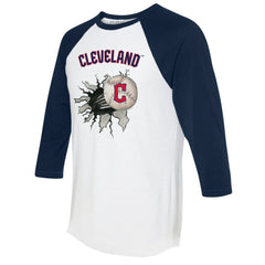 Cleveland Guardians Tiny Turnip Women's Baseball Tear 3/4-Sleeve Raglan T-Shirt - MLB