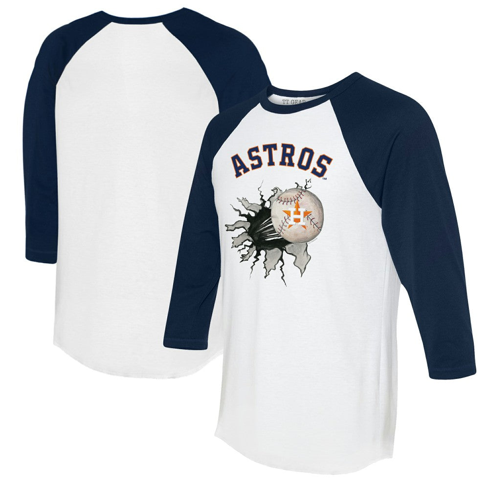 Houston Astros Tiny Turnip Women's Baseball Tear 3/4-Sleeve Raglan T-Shirt - MLB