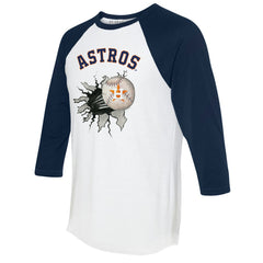 Houston Astros Tiny Turnip Women's Baseball Tear 3/4-Sleeve Raglan T-Shirt - MLB