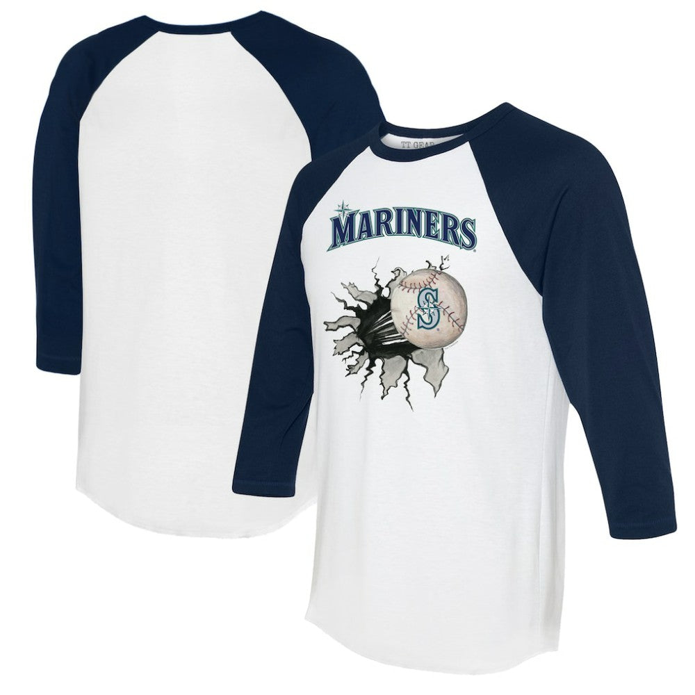 Seattle Mariners Tiny Turnip Women's Baseball Tear 3/4-Sleeve Raglan T-Shirt - MLB
