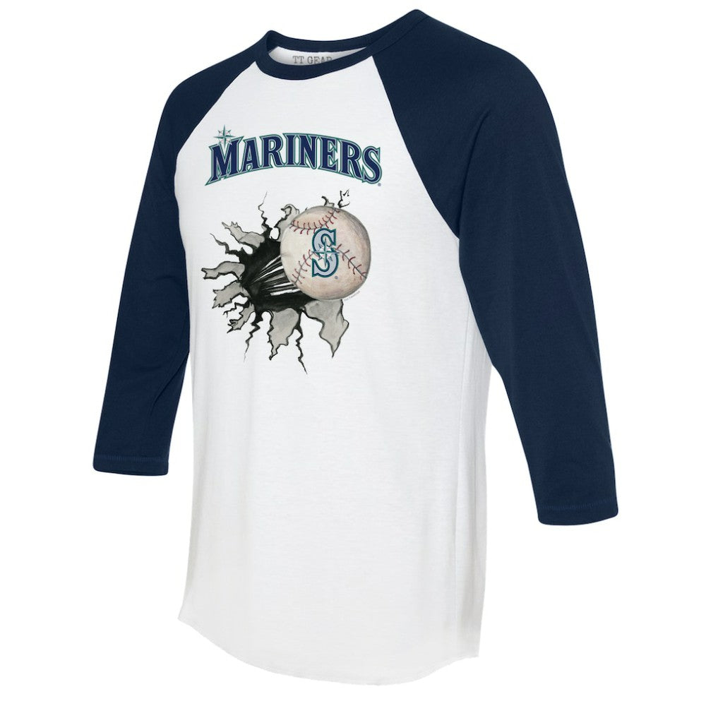 Seattle Mariners Tiny Turnip Women's Baseball Tear 3/4-Sleeve Raglan T-Shirt - MLB