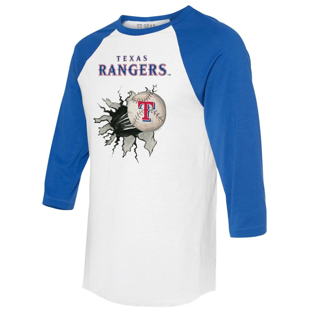 Texas Rangers Tiny Turnip Women's Baseball Tear 3/4-Sleeve Raglan T-Shirt - MLB
