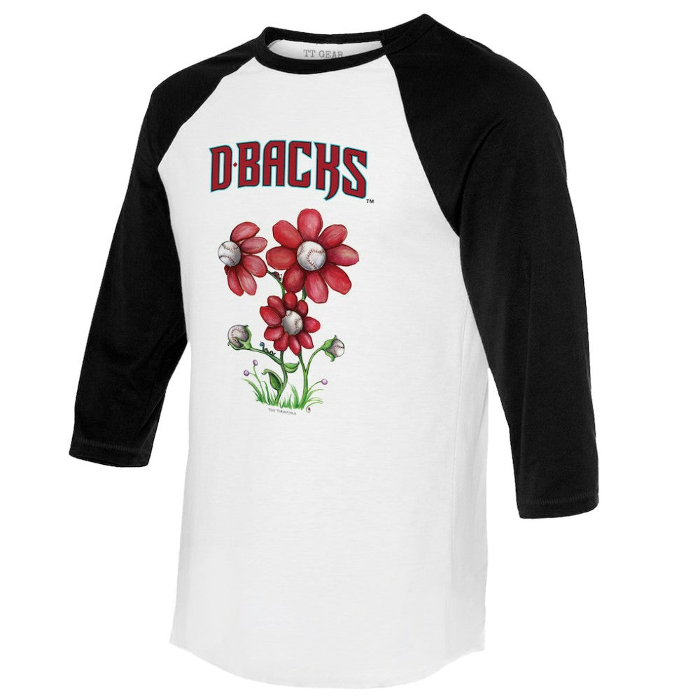 Arizona Diamondbacks Tiny Turnip Women's Blooming Baseballs 3/4-Sleeve Raglan T-Shirt - MLB