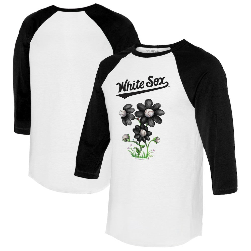 Chicago White Sox Tiny Turnip Women's Blooming Baseballs 3/4-Sleeve Raglan T-Shirt - MLB