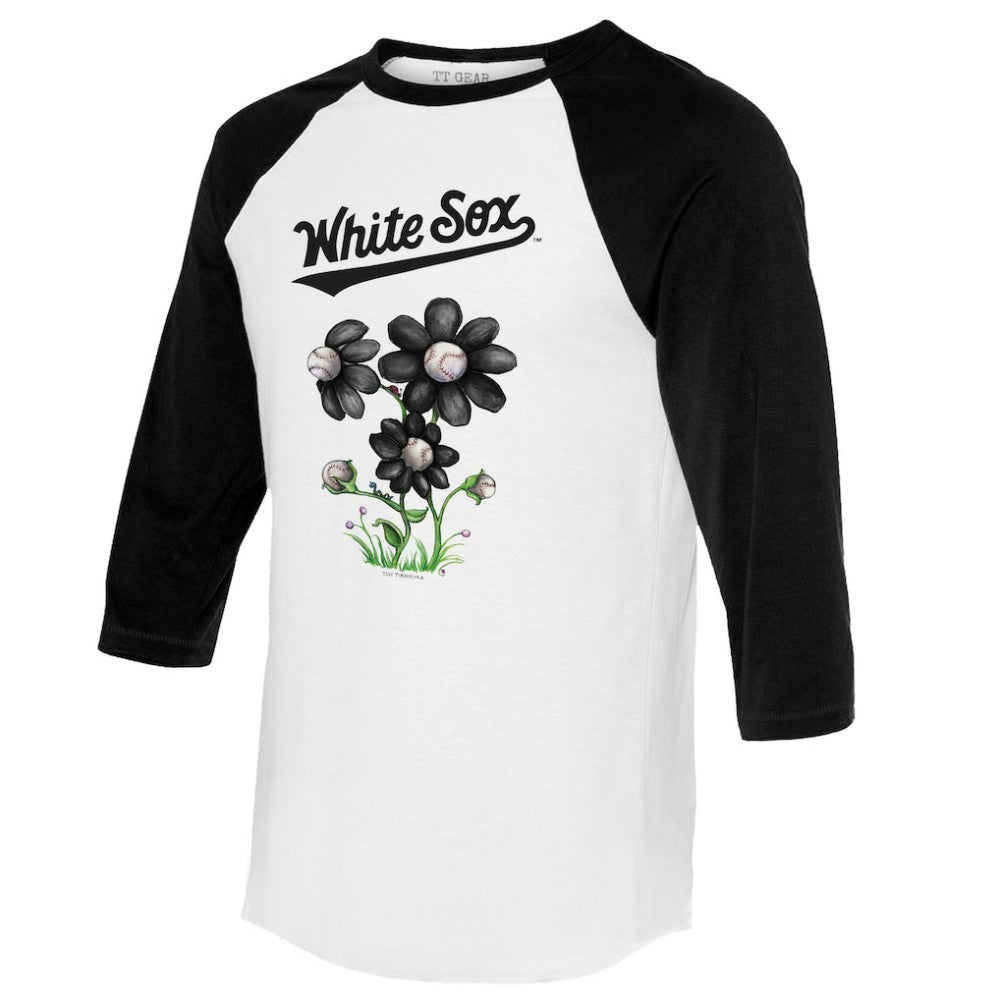 Chicago White Sox Tiny Turnip Women's Blooming Baseballs 3/4-Sleeve Raglan T-Shirt - MLB