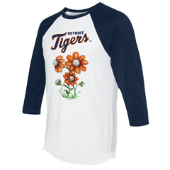 Detroit Tigers Tiny Turnip Women's Blooming Baseballs 3/4-Sleeve Raglan T-Shirt - MLB
