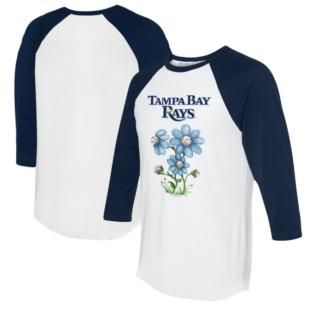 Tampa Bay Rays Tiny Turnip Women's Blooming Baseballs 3/4-Sleeve Raglan T-Shirt - MLB