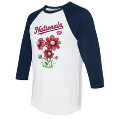 Washington Nationals Tiny Turnip Women's Blooming Baseballs 3/4-Sleeve Raglan T-Shirt - MLB