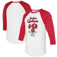 St. Louis Cardinals Tiny Turnip Women's Blooming Baseballs 3/4-Sleeve Raglan T-Shirt - MLB