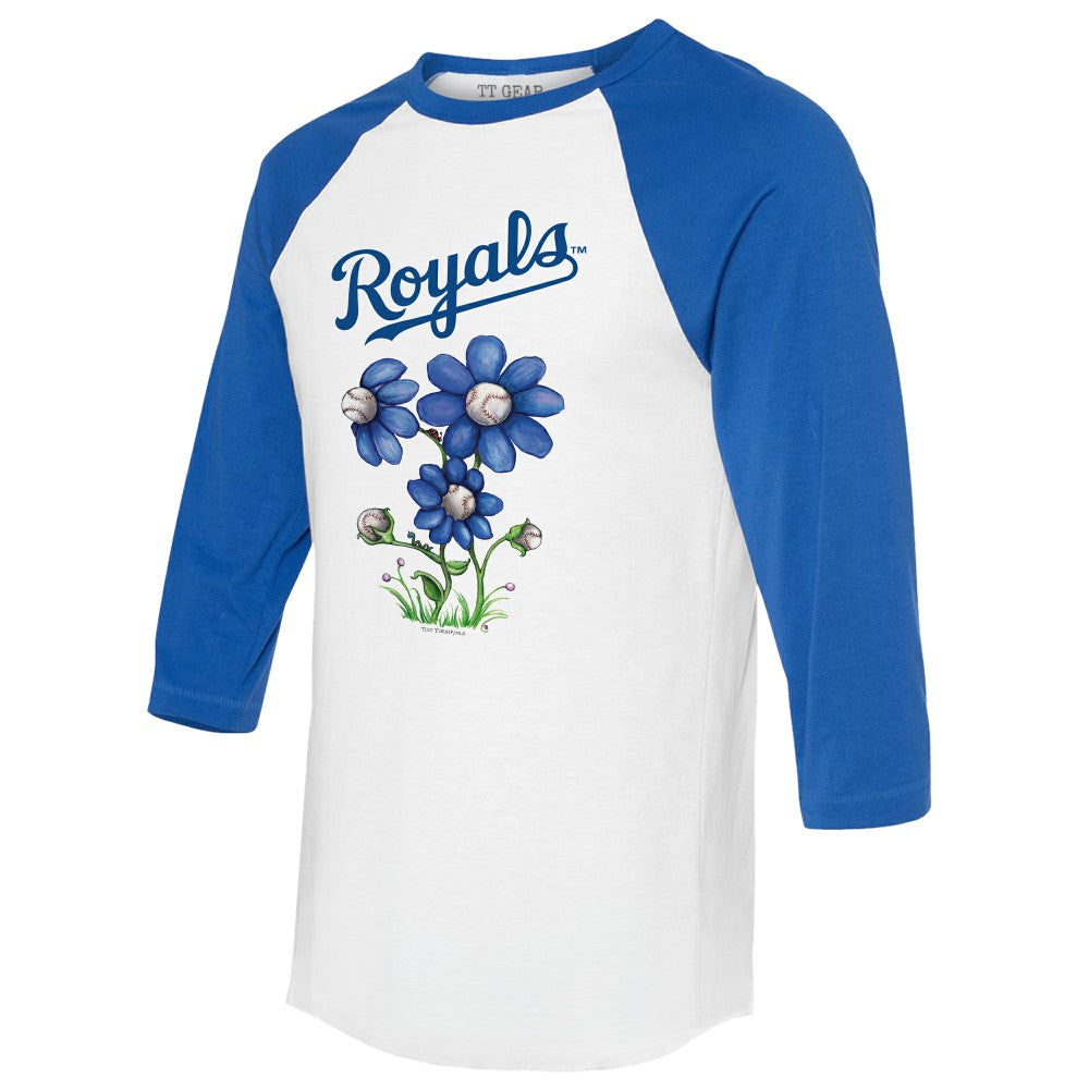 Kansas City Royals Tiny Turnip Women's Blooming Baseballs 3/4-Sleeve Raglan T-Shirt - MLB