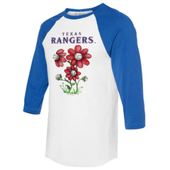 Texas Rangers Tiny Turnip Women's Blooming Baseballs 3/4-Sleeve Raglan T-Shirt - MLB