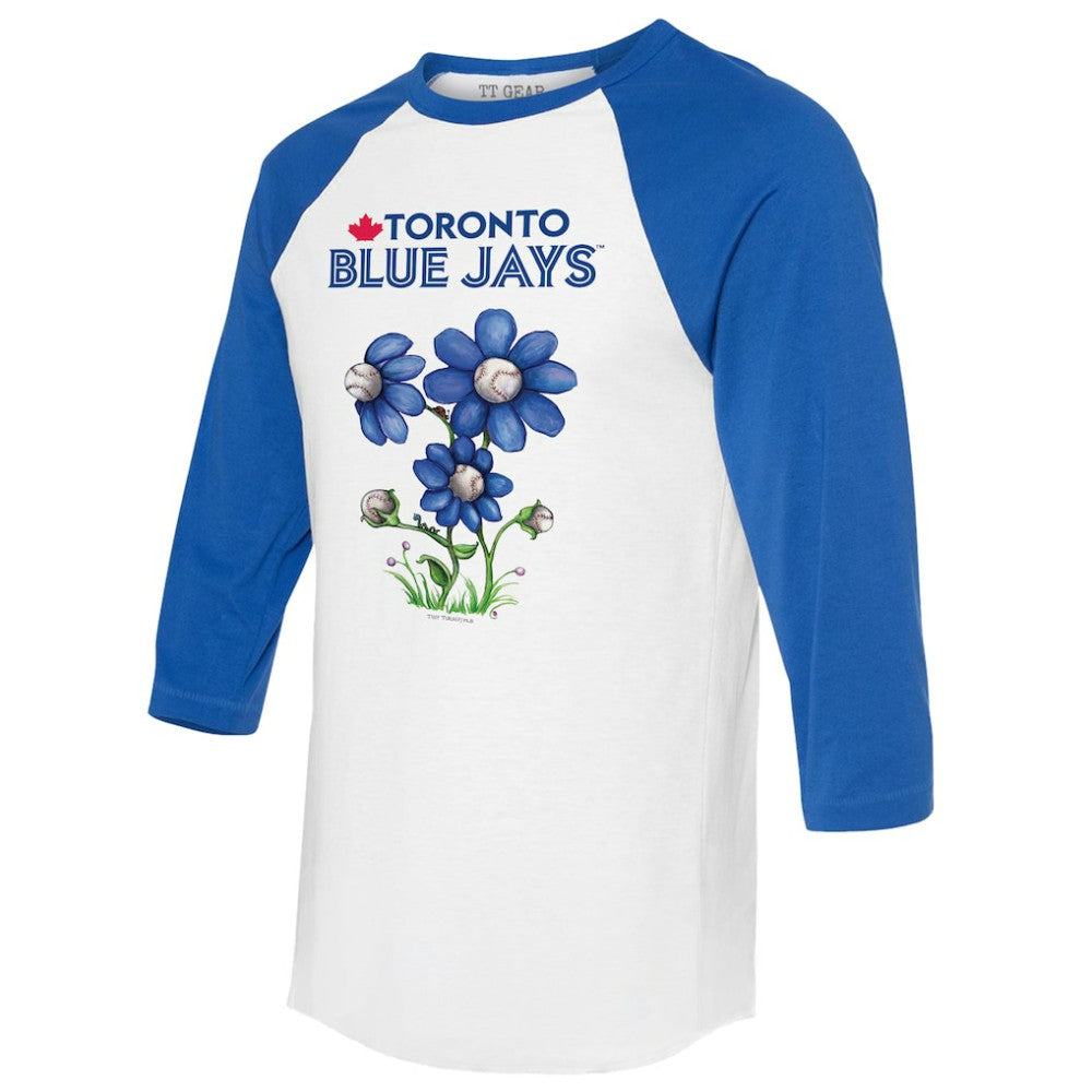 Toronto Blue Jays Tiny Turnip Women's Blooming Baseballs 3/4-Sleeve Raglan T-Shirt - MLB