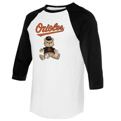 Baltimore Orioles Tiny Turnip Women's Teddy Boy 3/4-Sleeve Raglan T-Shirt - MLB