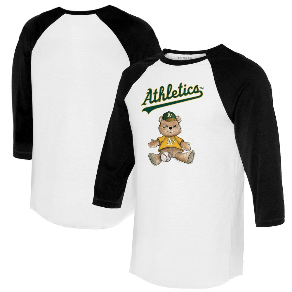 Athletics Tiny Turnip Women's Teddy Boy 3/4-Sleeve Raglan T-Shirt - MLB