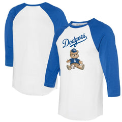 Los Angeles Dodgers Tiny Turnip Women's Teddy Boy 3/4-Sleeve Raglan T-Shirt - MLB