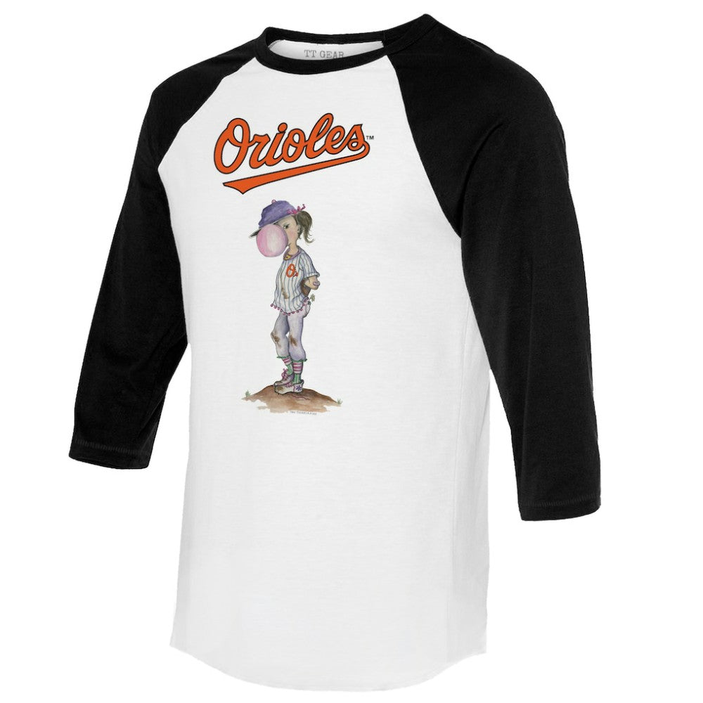 Baltimore Orioles Tiny Turnip Women's Bubbles 3/4-Sleeve Raglan T-Shirt - MLB