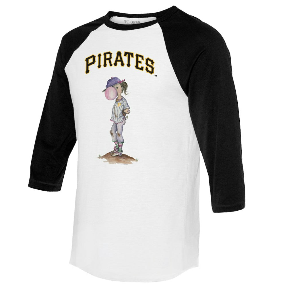 Pittsburgh Pirates Tiny Turnip Women's Bubbles 3/4-Sleeve Raglan T-Shirt - MLB