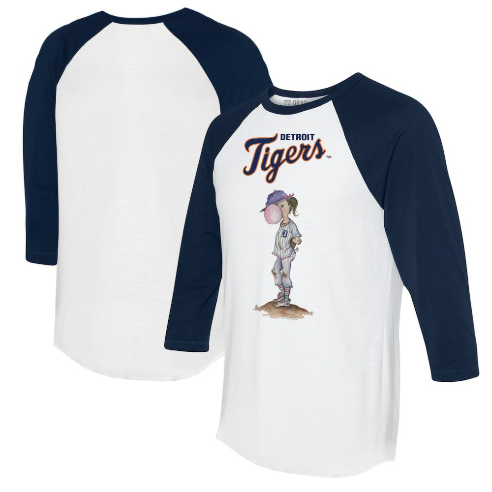 Detroit Tigers Tiny Turnip Women's Bubbles 3/4-Sleeve Raglan T-Shirt - MLB