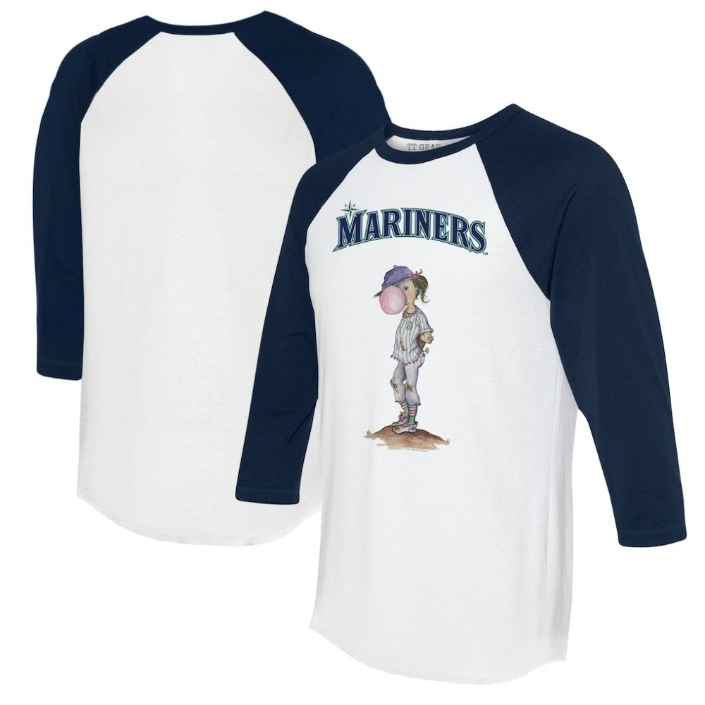 Seattle Mariners Tiny Turnip Women's Bubbles 3/4-Sleeve Raglan T-Shirt - MLB