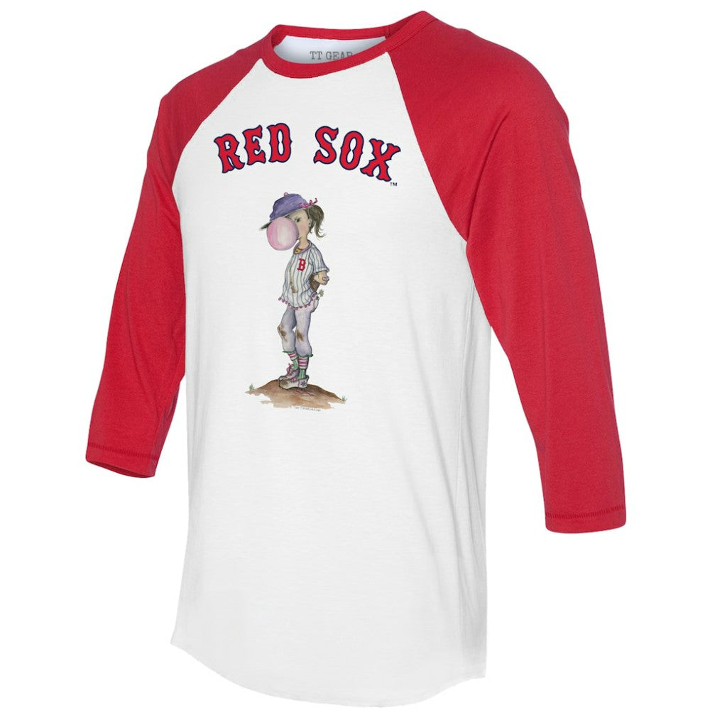Boston Red Sox Tiny Turnip Women's Bubbles 3/4-Sleeve Raglan T-Shirt - MLB