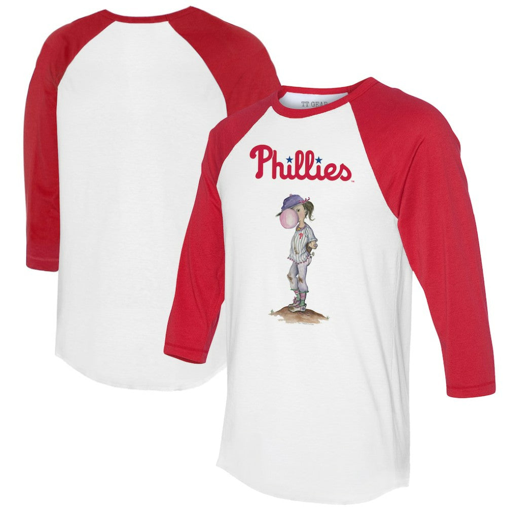 Philadelphia Phillies Tiny Turnip Women's Bubbles 3/4-Sleeve Raglan T-Shirt - MLB