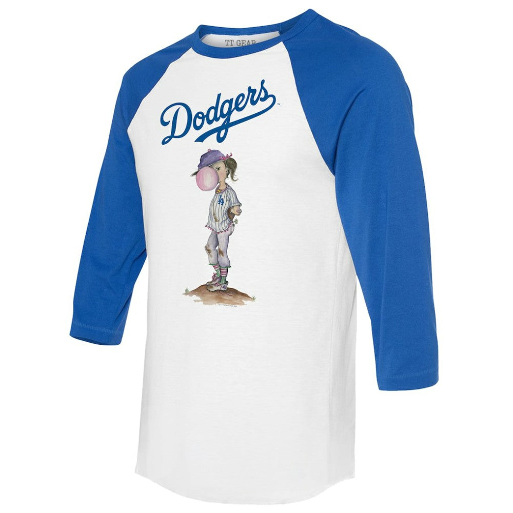 Los Angeles Dodgers Tiny Turnip Women's Bubbles 3/4-Sleeve Raglan T-Shirt - MLB