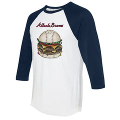Atlanta Braves Tiny Turnip Women's Burger 3/4-Sleeve Raglan T-Shirt - MLB