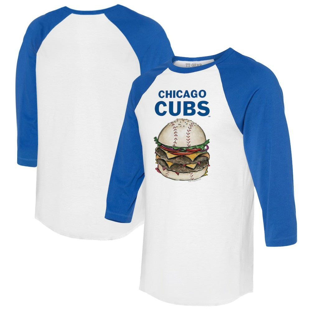 Chicago Cubs Tiny Turnip Women's Burger 3/4-Sleeve Raglan T-Shirt - MLB