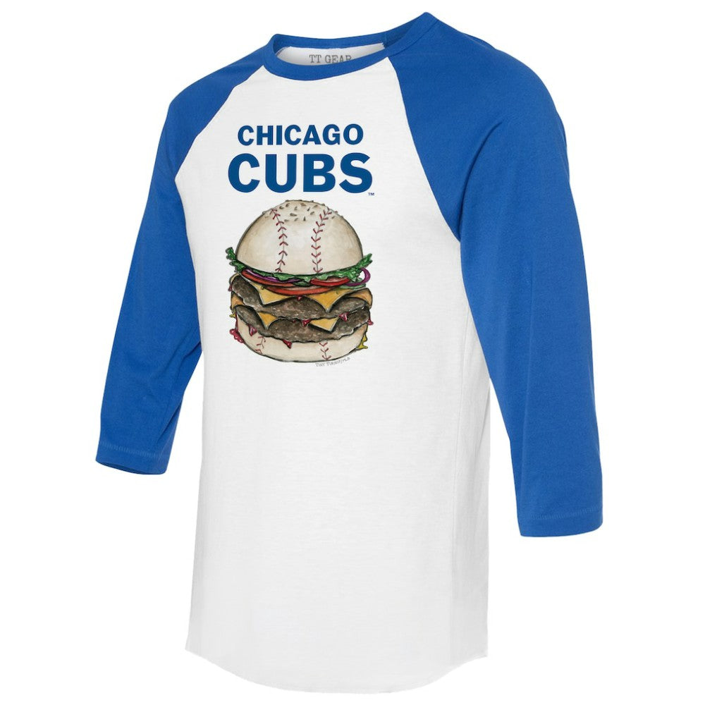 Chicago Cubs Tiny Turnip Women's Burger 3/4-Sleeve Raglan T-Shirt - MLB