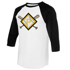 Pittsburgh Pirates Tiny Turnip Women's Diamond Cross Bats 3/4-Sleeve Raglan T-Shirt - MLB