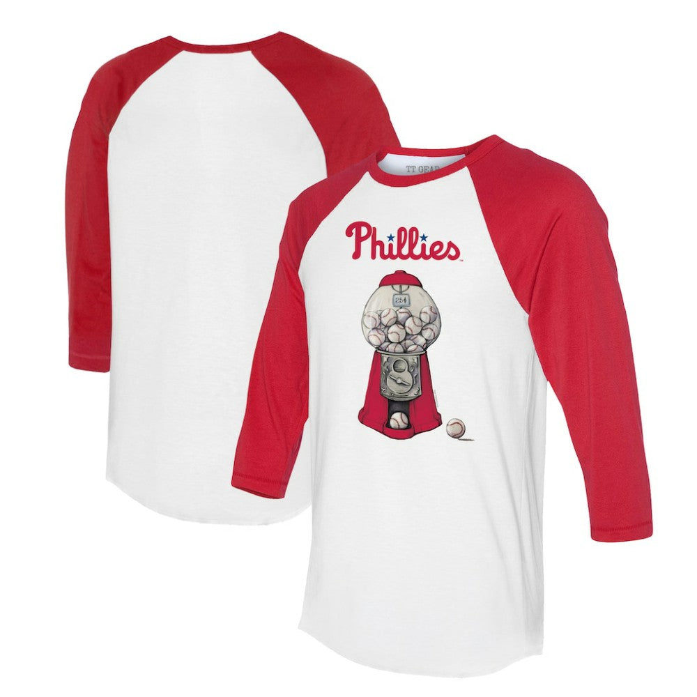 Philadelphia Phillies Tiny Turnip Women's Gumball Machine 3/4-Sleeve Raglan T-Shirt - MLB