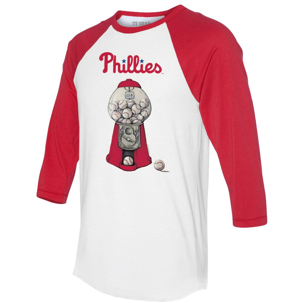 Philadelphia Phillies Tiny Turnip Women's Gumball Machine 3/4-Sleeve Raglan T-Shirt - MLB