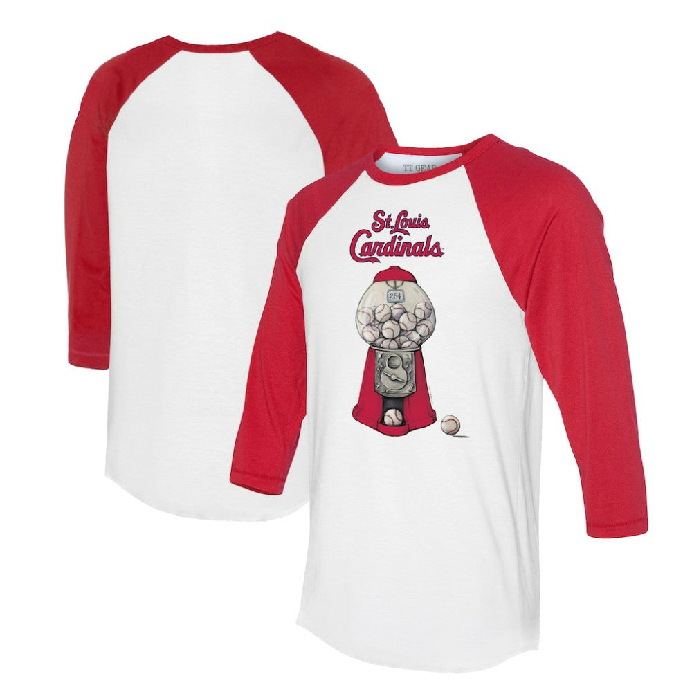 St. Louis Cardinals Tiny Turnip Women's Gumball Machine 3/4-Sleeve Raglan T-Shirt - MLB