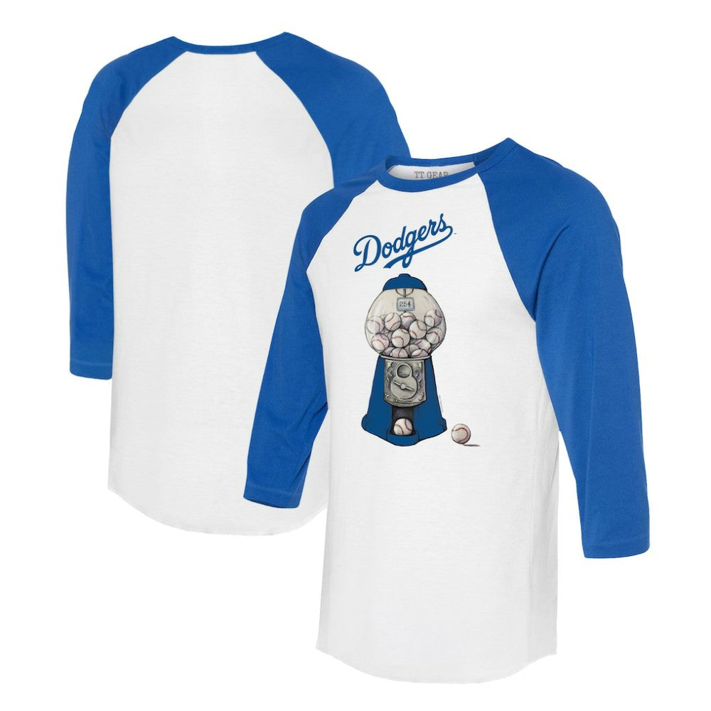Los Angeles Dodgers Tiny Turnip Women's Gumball Machine 3/4-Sleeve Raglan T-Shirt - MLB