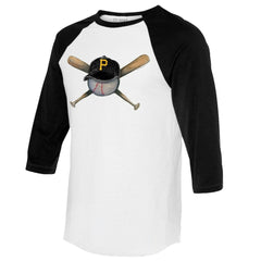 Pittsburgh Pirates Tiny Turnip Women's Hat Crossbats 3/4-Sleeve Raglan T-Shirt - MLB