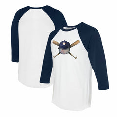 Houston Astros Tiny Turnip Women's Hat Crossbats 3/4-Sleeve Raglan T-Shirt - MLB