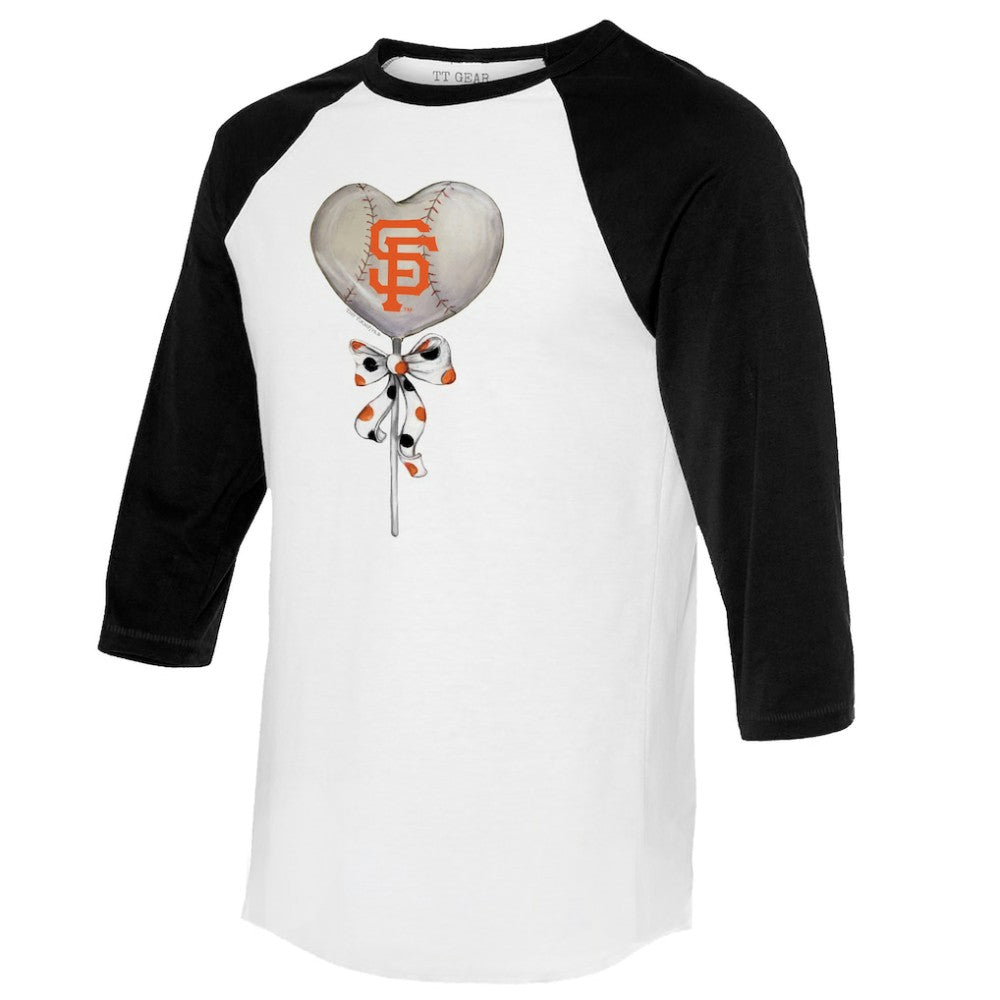 San Francisco Giants Tiny Turnip Women's Heart Lolly 3/4-Sleeve Raglan T-Shirt - MLB