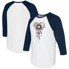 Houston Astros Tiny Turnip Women's Heart Lolly 3/4-Sleeve Raglan T-Shirt - MLB