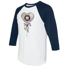 Houston Astros Tiny Turnip Women's Heart Lolly 3/4-Sleeve Raglan T-Shirt - MLB