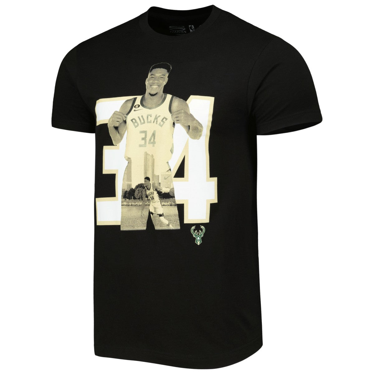 Giannis Antetokounmpo Milwaukee Bucks Stadium Essentials Player Metro T-Shirt Black - NBA