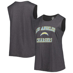 Los Angeles Chargers Women's Plus Size Tank Top Heather Charcoal | Fanatics