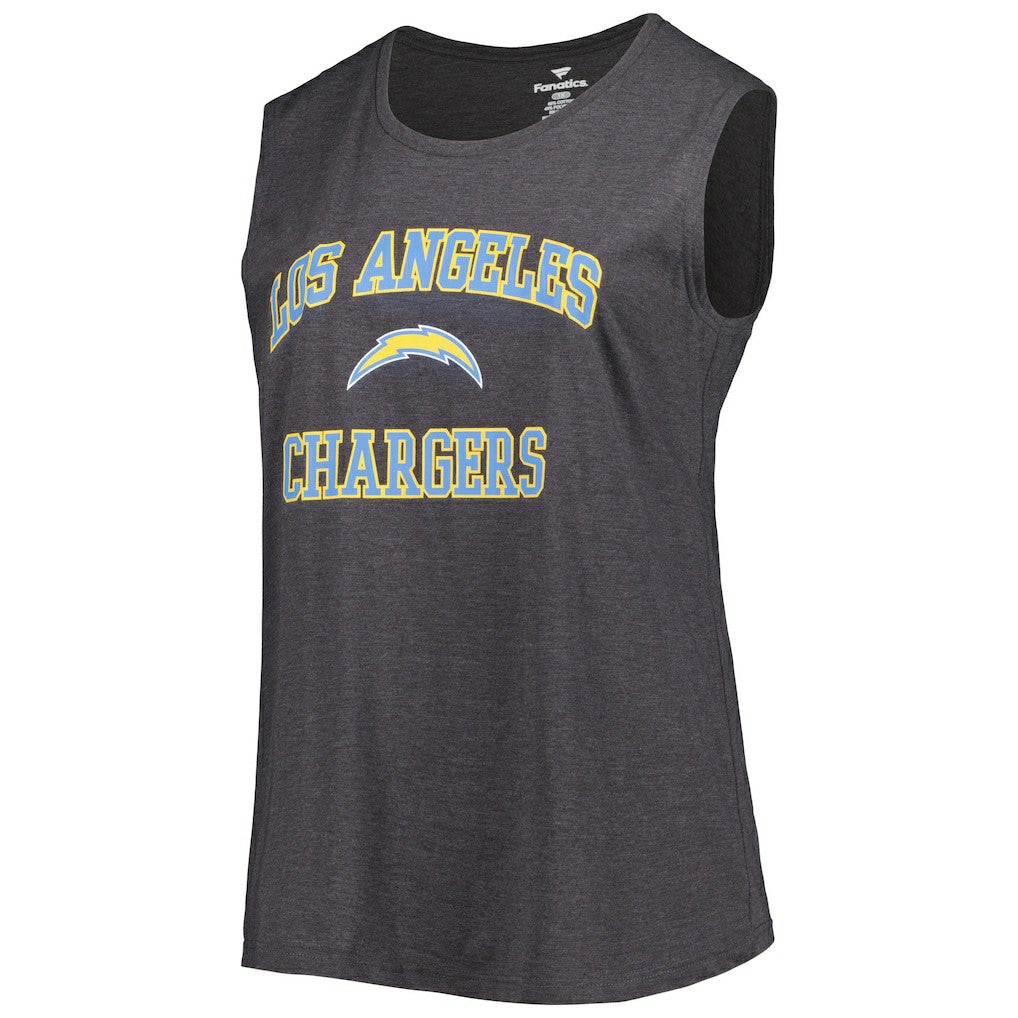 Los Angeles Chargers Women's Plus Size Tank Top Heather Charcoal | Fanatics