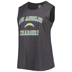 Los Angeles Chargers Women's Plus Size Tank Top Heather Charcoal | Fanatics