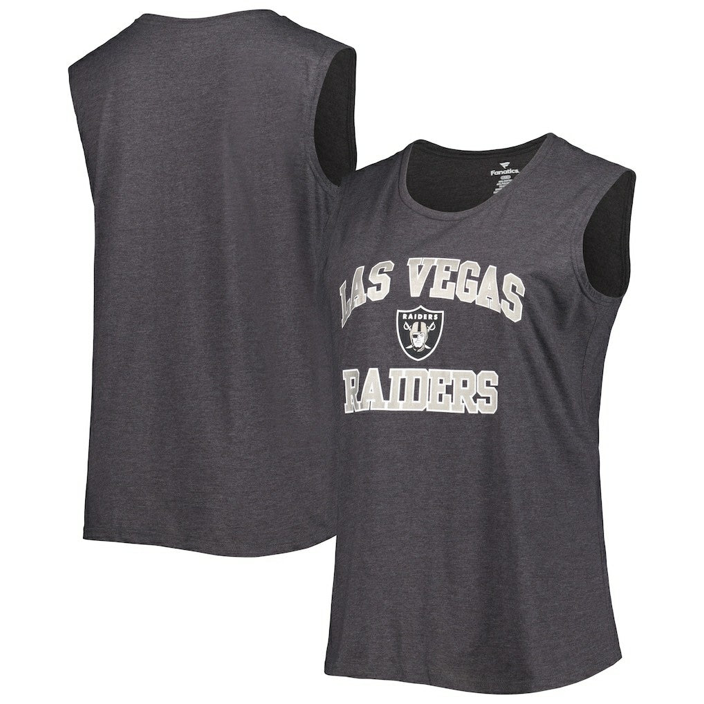 Las Vegas Raiders Women's Plus Size Tank Top Heather Charcoal | Fanatics