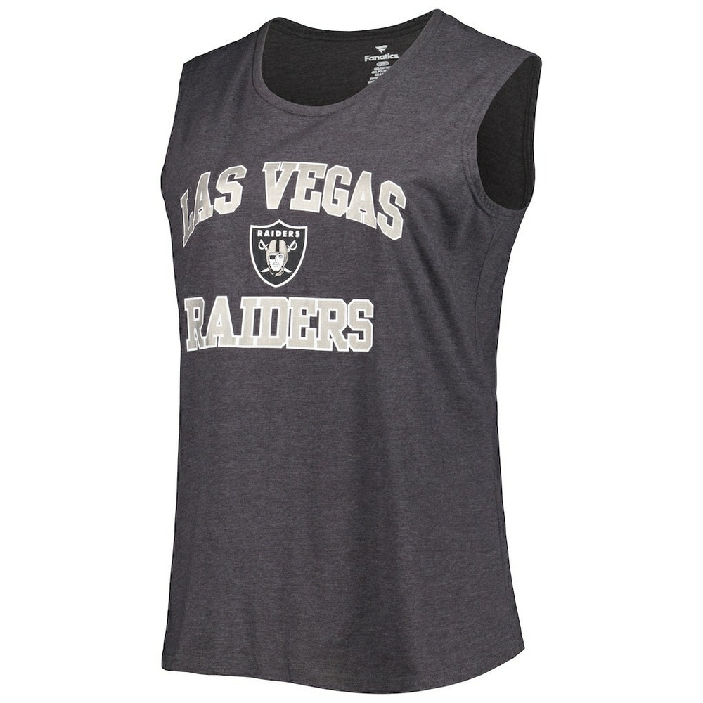 Las Vegas Raiders Women's Plus Size Tank Top Heather Charcoal | Fanatics