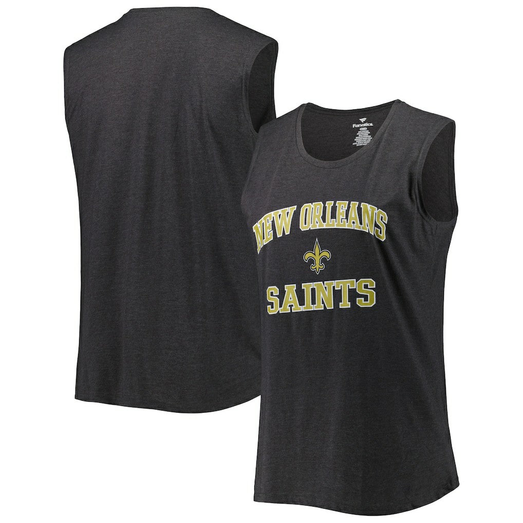 New Orleans Saints Women's Plus Size Tank Top Heather Charcoal | Fanatics