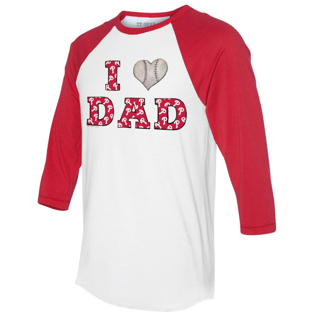 Philadelphia Phillies Tiny Turnip Women's I Love Dad 3/4-Sleeve Raglan T-Shirt - MLB