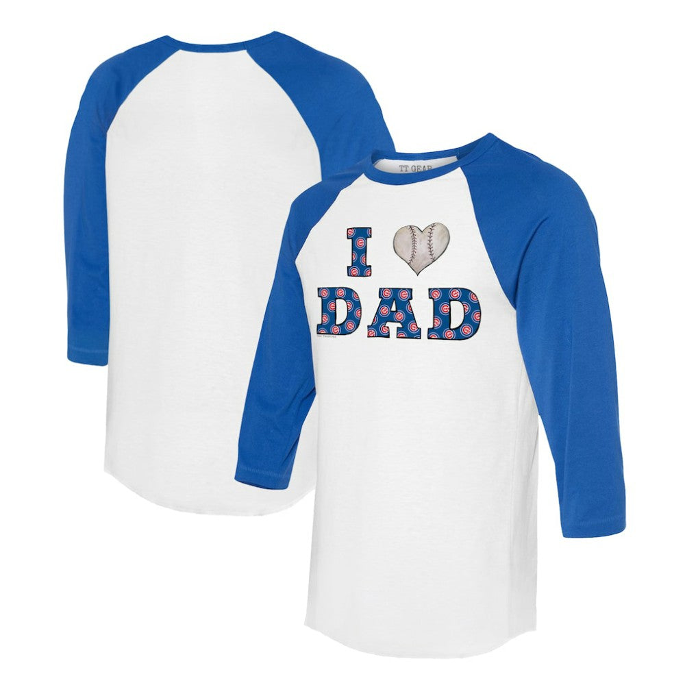 Chicago Cubs Tiny Turnip Women's I Love Dad 3/4-Sleeve Raglan T-Shirt - MLB
