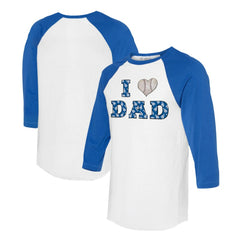 Los Angeles Dodgers Tiny Turnip Women's I Love Dad 3/4-Sleeve Raglan T-Shirt - MLB
